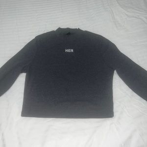 SHEIN Gray “Her” long sleeve top